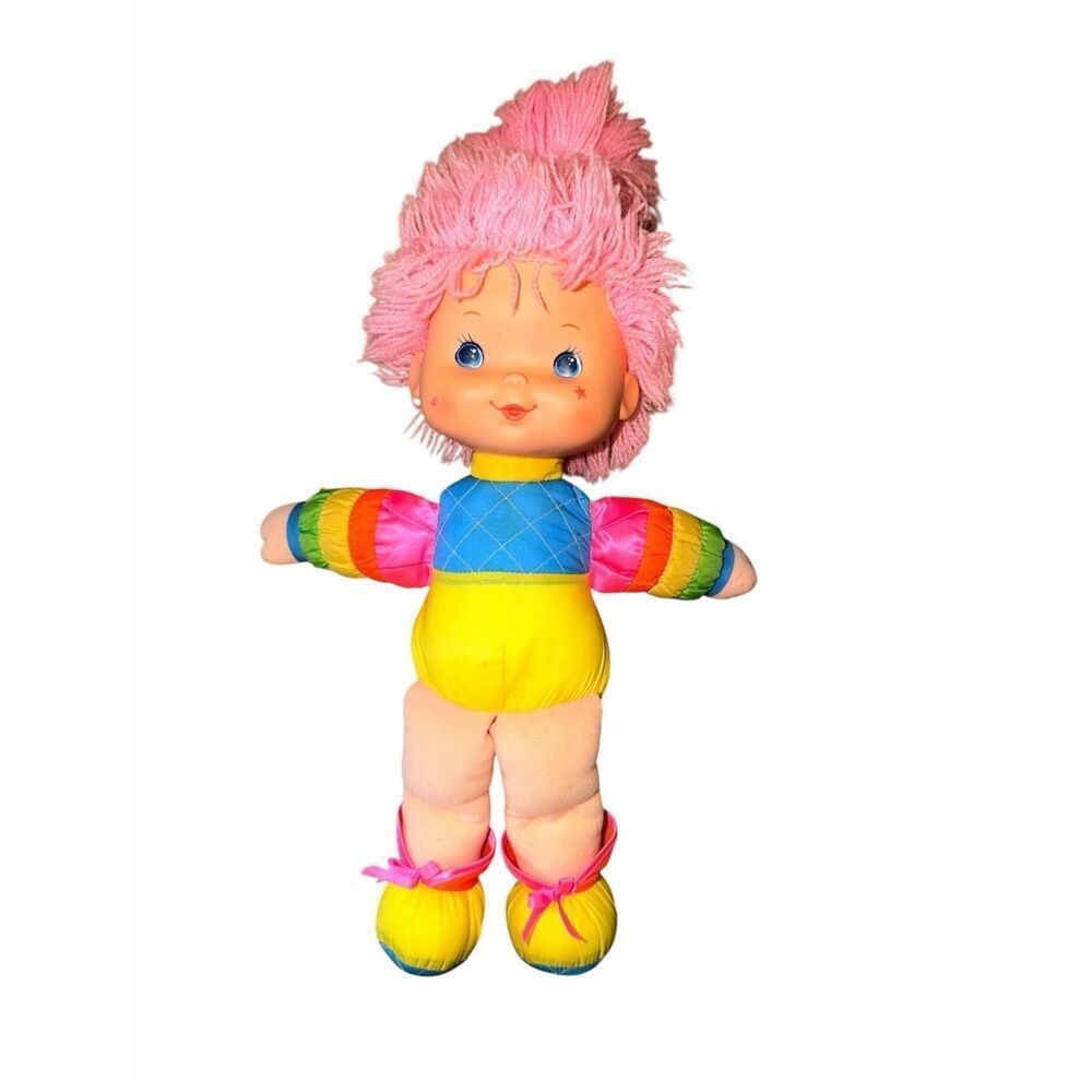 Vintage Rainbow Brite Tickled Pink Doll 1983 Mattel Plush Pink Hair